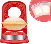 Sandwich Cutter and Sealer，Round Sandwich Cutters for Kids Lunch，Peanut Butter Jelly Sandwich Cutter，Ideal for School Lunch Boxes and Bento Boxes Boys Girls(Round Red+Bags)