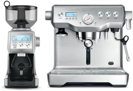 Breville the Dynamic Duo Coffee Machine and Grinder, Brushed Stainless Steel, BEP920BSS