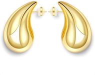 24K Gold Teardrop Earrings for Women Chunky Gold Plated Waterdrop Earrings Trendy Jewelry for Women