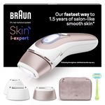 Braun Smart IPL Skin i·Expert, at Home Hair Removal, Laser Hair Removal Alternative, Smart IPL with Exclusive Free App, Pouch, Venus Razor, 3 Heads for Face and Body, 1 Year of Smooth Skin, PL7253