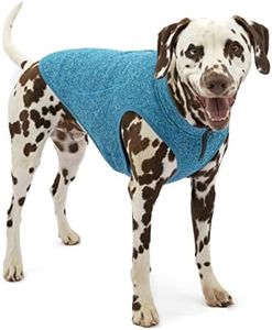 Kurgo Pullover pour Chien Core Sweater, Compatible avec Harnais pour Chien, Polaire légère, avec Fermeture éclair à Double Sens, Taille L, Bleu