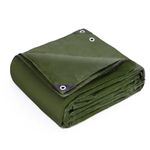 Keplin Waterproof Tarpaulin Cover Sheet - Heavy Duty, Mould-Resistant, Easy to Wash - PE Material, Reinforced Edges with Metal Eyelets - Green - Ideal for Indoor and Outdoor Protection (3 x 3 Metre)