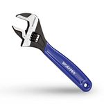 WORKPRO 8-Inch Adjustable Wrench, Cr-V Steel Wrench, Wide Jaw Black Oxide Wrench, Metric & SAE Scales, for Home, Garage, Workshop and DIY