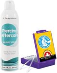 Dr. Piercing Aftercare – Piercing Aftercare Sterile Saline Spray and Swabs - Sterile Saline Solution for Piercings - Ear Piercing Cleaner Saline Wash Spray - Nose, Ear, Belly & Nose Piercing Bump