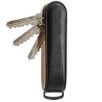 Jibbon Italian Premium Leather Key Organizer - Stylish Key Holder with Marine Grade 316 Stainless Steel, Compact EDC Keychain, Accommodates Up To 9 Keys, Including Car Keys - (BLACK)
