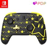 PDP REMATCH Enhanced Wireless Nintendo Switch Pro Controller - Rechargeable Battery Powered, Mario Super Star Glow in the Dark