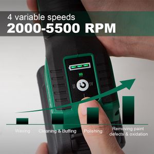 BATOCA Cordless Car Polisher Kit – Mini Rotary & Dual Action, 2 Batteries, 4 Speeds, 1&3 Inch Brushless