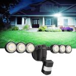 SANSI New 55W LED Motion Sensor Security Lights 7000 Lumen Super Bright Flood Lights, IP65 Waterproof 5000K Daylight, Dusk to Dawn, Outdoor Light for Garage, Yard, 5 Year Warranty Black