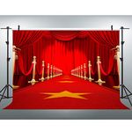 EOA 7X5ft Red Carpet Curtain Photography Backdrop for Hollywood Party Step and Repeat Banner Background Birthday Events Graduation Backdrop Props