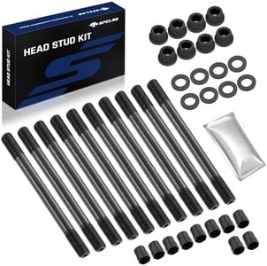 SPELAB 208-4305 2084305 High Performance 12-Point Cylinder Head Stud Bolt Kit Replacement Compatible with Honda 1996-2000 Civic CX DX EX 1.6L D16Y D16YZ D16Y7 D16Y8 SOHC with Head Studs Nuts Washers