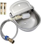 APlayfulBee Stainless Steel Automatic Waterer Bowl Farm Livestock Pet Auto-Watering for Dog Cattle Horse Float Valve Sheep Goat with Float Water Valve Pipe and 3/4''Adaptor