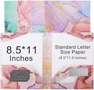 Ddaowanx Plastic Folders with Pockets, 4pcs, Marble Colors, Heavy Duty Plastic Two Pocket Folders, Fits 3-Ring Binders