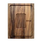 Ironwood Gourmet Acacia Wood Cutting Board with Juice Channel, Hudson Carving Board, 15" x 20" with Grip Pad