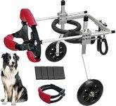 Lokshun Dog Wheelchair for Back Legs Large Dog Carts with Wheels Adjustable Wheelchair for Dogs with Disabled Hind Legs Walking, with 4PCS Rear Leg Protection Pads (L)