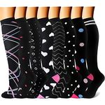 CHARMKING Compression Socks for Women & Men Circulation 15-20 mmHg is Best Graduated Athletic for Running, Flight Travel, Support, Pregnant, Cycling - Boost Performance, Durability (L/XL, Multi 20)