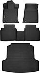 Binmotor-Custom Floor Mats & Cargo Liner for Nissan Altima 2019-2024 2025, Front & 2nd Row & Cargo Liner Set for Nissan Altima, TPE All Weather Guard-Black for Nissan Altima Car Mats Accessories