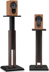 Wood Speaker Stands Pair, 25'' to 34'' Height Adjustable Speaker Stands