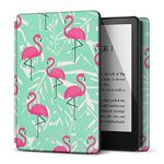 TNP Case for 6.8" Kindle Paperwhite 11th Generation 2021 / Kindle Paperwhite Signature Edition, PU Leather Cover, Protective Sleeve Folio Case for Kindle E-Reader with Auto Sleep/Wake, Flamingo