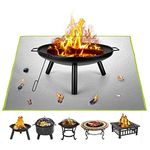 Fire Pit Mat 100 x 100 cm / 39.4 x 39.4 Inch Square Fireproof Mat Grill Mat, 2 Layer Fire Resistant Mat for Decking, Grass, BBQ, Firepad, Camping, Patio Shield, Wooden Floor, Deck Defender ZITFRI