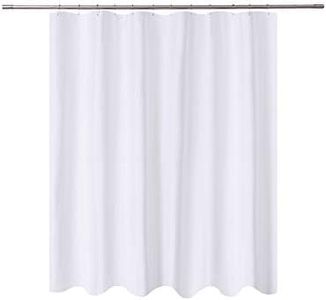 N&Y HOME Short Fabric Shower Curtain Liner 72 x 65 Shorter Length, Hotel Quality, Washable, Water Repellent, White Bathroom Curtains with Grommets, 72x65