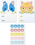 Hallmark Kids Fill in The Blank Thank You Cards Assortment, Dogs and Cats (24 Thank You Notes and 40 Stickers)