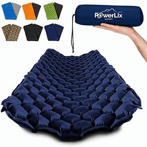 POWERLIX Tapis de Couchage Gonflable Ultra léger, idéal pour Le Camping, Le Sac à Dos, la randonnée – Airpad, Sac de gonflage, Sac de Transport, kit de réparation Bleu Marine