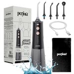 Perfora Smart Water Dental Flosser - 220 ml Tank Capacity with 5 Modes & 5 Nozzles | 1 Year Warranty | Dental Flosser For Teeth Oral Care, IPX7 Waterproof, Rechargeable (Black Gold)