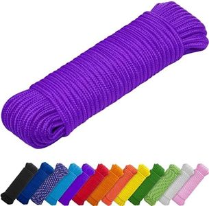 TECEUM Rope – 150 Feet x 1/4 Inch (7mm) – Purple – Strong All-Purpose Utility Rope – Camping, Crafting, Flag Pole, Indoor & Outdoor – Polypropylene Nylon Poly Lightweight Diamond Braided Cord