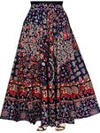 Sahaj Paridhan Women Jaipuri Print Relaxed Fit Maxi Wrapskirt, 2Xl,Multi