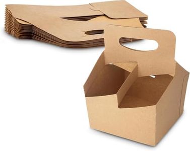Kraft Drink Carrier with Handles Holds Up to 4 Cups of 20 oz. Each - Great for All Your Beverage Needs by MT Products (Case of 250) - Made in The USA