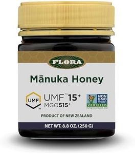 Flora - Mānuka Honey MGO 515+/15+ UMF, New Zealand Honey, 100% Traceable MGO,Natural Healing, Sore Throat Relief, Aids Digestion, 8.8-oz. Jar