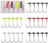 Ned Rig Jig Heads Kit-25pcs Finesse Mushroom Shroom Jig Hooks for Soft Lures Ned Rig Jig Heads for Bass Fishing Crappie Jig Heads Mushroom Head Jigs Freshwater or Saltwater 1/6 1/8 and 1/10oz