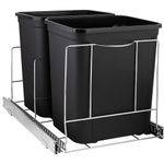Hold N' Storage Pull Out Double Trash Can Under Cabinet – Heavy Duty Metal Sliding System with Lifetime Limited Warranty, Adjustable -Cans Not Included- Requires a 17¾” W Cabinet Opening