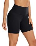 CRZ YOGA Womens Butterluxe 6'' Yoga Shorts - High Waisted Workout Gym Leggings Running Spandex Biker Shorts Black 10