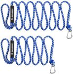 Obcursco PWC Dock Lines Boat Dock Lines 1/2” x (7ft & 14ft), Jet Ski Dock Line Mooring Line Dock Tie Pontoon Accessories for Waverunner, Kayak Tow Line with 316 Stainless Steel Clip (Yellow/Blue)