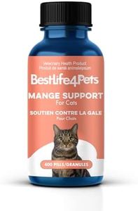 Mange Treatment for Cats - Natural Ear Mite Treatment & Cat Itchy Skin Relief; Helps with Feline Scabies, Cat Dandruff, Shedding, Excessive Grooming and General Cat Skin Care - 400 Odorless Pills