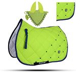 Numnah Horse Saddle Pad With Matching Ear Bonnet (Pony, F.Yellow)