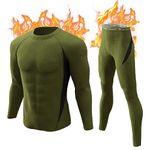 CL Men's Thermal Underwear Set, Fleece Lined Long Johns, Base Layer Bottom & Top, Hunting Gear & Winter Gear-Sport Style