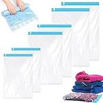 Roll Up Storage Bags Space Saver Bags 6 Pack Travel Bags 50x35cm Reusable Compression Bags No Vacuum Needed, Waterproof Storage Bags Suitable for Travel/Home Use, Clothes, Towel, Bedding Storage