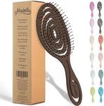 Ninabella Organic Detangling Hair Brush for Women, Men & Children - Does not Pull on Hair - Hair Straightening Brushes for Straight, Curly & Wet Hair - Unique Spiral Hairbrush