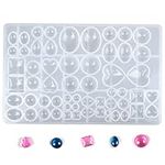 Silicone 3D Gem Diamond Molds Jewelry Casting Molds Epoxy Resin Molds Ball Heart Square Oval Jewelry Molds for DIY Gift Jewelry Necklace Pendant Craft Making