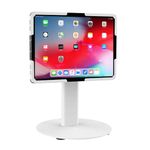 Mount-It! Universal Tablet Stand with Tilt, Anti-Theft Retail iPad POS Kiosk Stand, Fits Tablets from 9.7" to 13" Screen Size, 90° Rotation for Portrait and Horizontal Viewing, Durable Steel, White