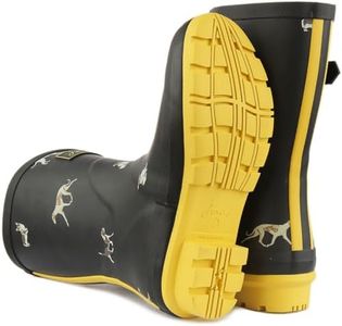 Joules Women's Rain Boot, Black Dog, 9