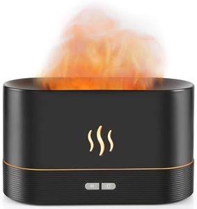 KISUASHI Flame Aroma Diffuser/Atmosphere Light Humidifier Portable Noiseless Auto Shut-Off Mist Air USB Humidifier 180ml, Desk Fire Flame Effect for Bedroom, Home, Office, Yoga
