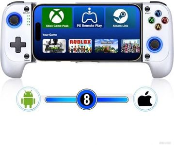 Mocagen Mobile Controller for iPhone/Android Support Phone Case, Led Light, Hall Effect Sticks, Handheld Gaming Phone Controller, Portable Bluetooth Controller for iPhone