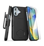 Encased Belt Clip Case for iPhone 16 with Holster and Tempered Glass Screen Protector (DuraClip Series)