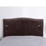 WOMACO King Headboard Cover with Remote Pockets, Stretch Velvet Head Board Slipcover, Dustproof Bed Head Cover for Upholstered Headboard (Length (71" - 90""), Coffee)