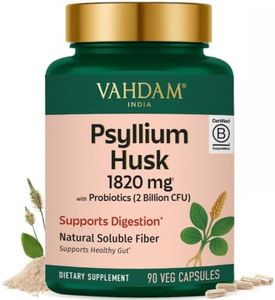 VAHDAM Psyllium Husk Capsules 1800 mg with Probiotics (2 Billion CFU) | Supports Digestion & Gut Health | 90 Veggie Capsules