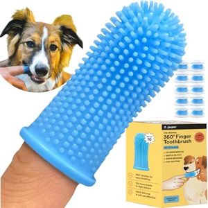 Jasper Dog Toothbrush, 360º Dog Tooth Brushing Kit, Cat Toothbrush, Dog Teeth Cleaning, Dog Finger Toothbrush, Dog Tooth Brush for Small & Large Pets, Dog Toothpaste Not Included, 10-Pack Blue