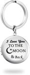 PHOCKSIN Silver Heart Locket Keychains For Women Black Silver Locket Key chain that Hold Pictures Photo Keychain as Gifts, Round Silver Moon Back